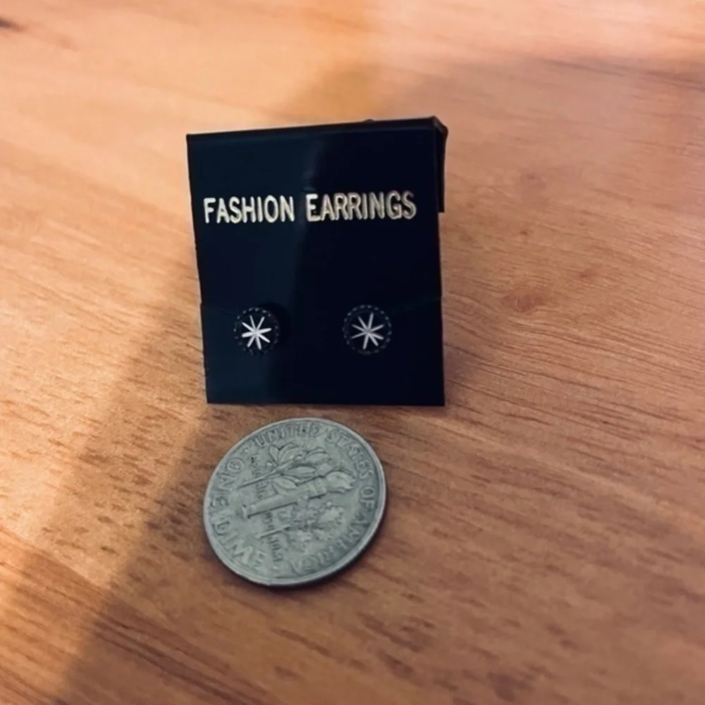 Silver Starburst design earring with push back posts